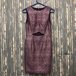 Hailey Logan by Adrianna Papell Black Pink Metalic Sparkle Sheath Dress cut-out